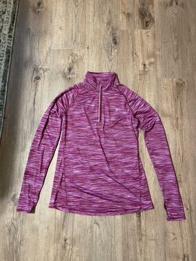 Old Navy Pink Heather Quarter-Zip Athletic Pullover